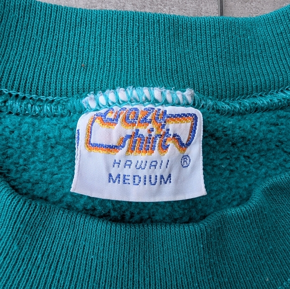 Vintage Crazy shirts Carmel By The Sea Green All over Graphic Sweatshirt Medium - Picture 4 of 15